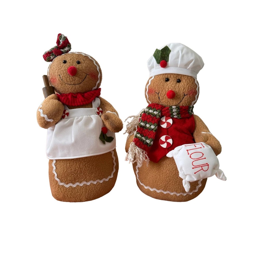 Gingerbread baking couple- 12.5 in- NWT